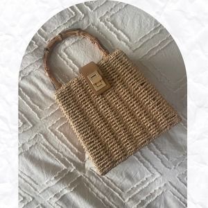 Cute boho straw bag with Crossbody Option